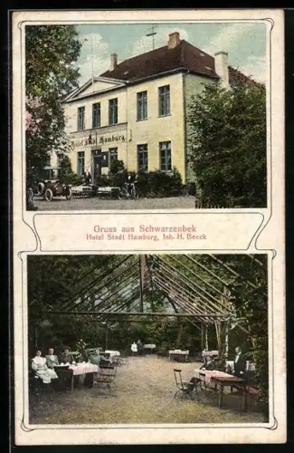 AK Schwarzenbek, Hotel Stadt Hamburg mit Sonnenterrasse