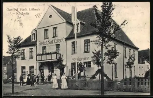 AK Kücknitz, Partie vor dem Gasthof Stadt Lübeck