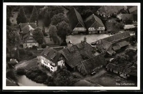 AK Rethem, Rittergut Frankenfeld H. G. Helle, Fliegeraufnahme