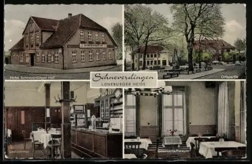 AK Schneverdingen /Lüneburger Heide, Hotel Schneverdinger Hof, Innenansichten Gastzimmer und Gesellschaftsraum