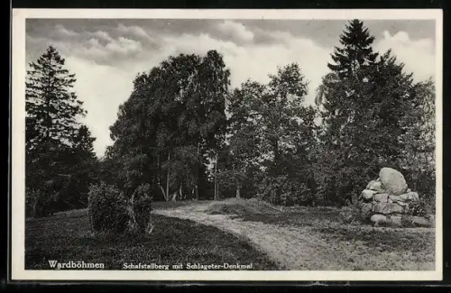 AK Wardböhmen, Schafstallberg mit Schlageter-Denkmal