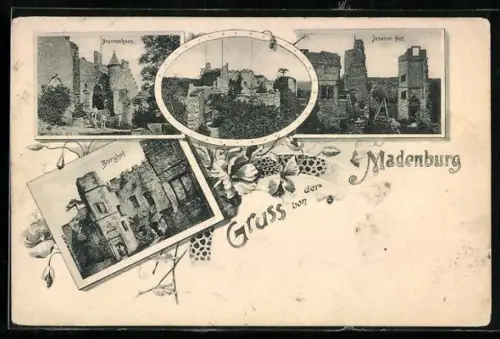 AK Eschbach / Pfalz, Madenburg Brunnenhaus, Innerer Hof