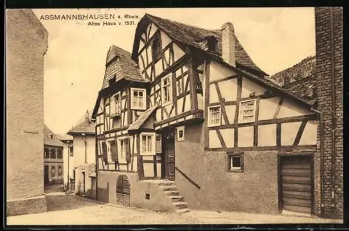 AK Assmannshausen a. Rhein, Altes Haus von 1521