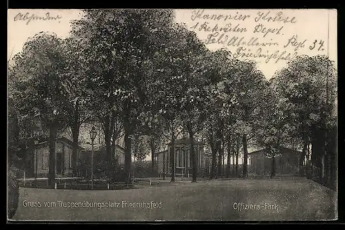 AK Friedrichsfeld, Truppenübungsplatz, Partie im Offiziers-Park