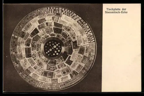 AK Bad Nauheim, Tischplatte der Stammtisch-Ecke