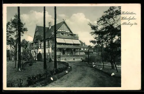 AK Hohenlychen, Heilstätten der Abteilung 7a mit Grünanlagen