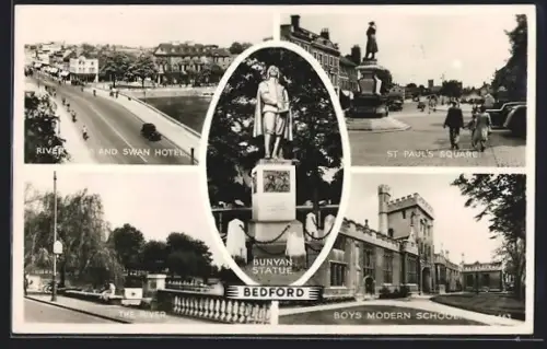 AK Bedford, The River, St Paul`s Square, Bunyan Statue