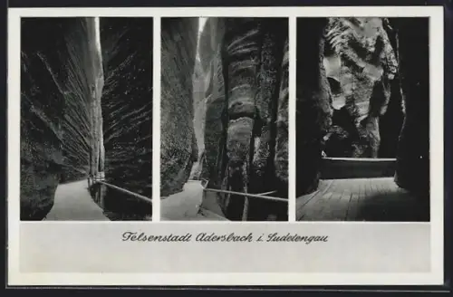 AK Adersbach i. Sudetengau, Felsenstadt, Mehrfachansicht