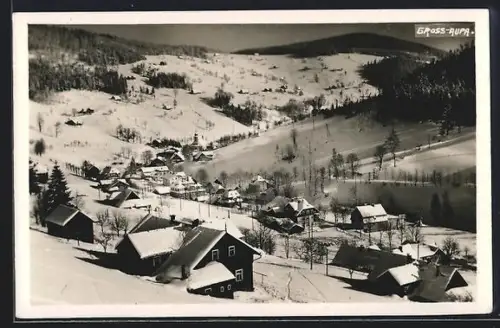 AK Gross-Aupa, Teilansicht im Schnee