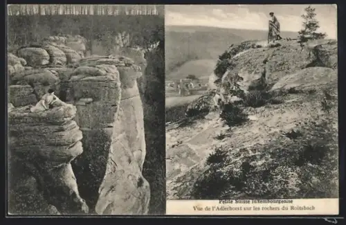 AK Roitsbach, Petite Suisse luxembourgeoise, Vue de l`Adlerhorst sur les rochers du Roitsbach
