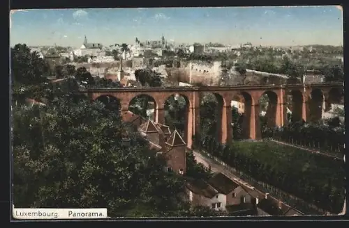 AK Luxembourg, Panorama mit Viadukt