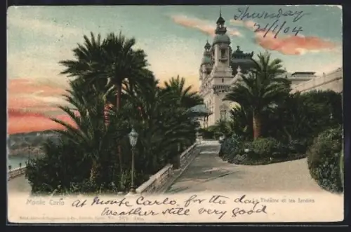 AK Monte Carlo, Le Théâtre et les Jardins