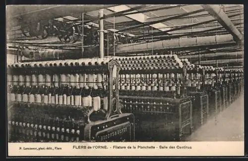 AK Flers de l`Orne, Filature de la Planchette, Salle des Continus