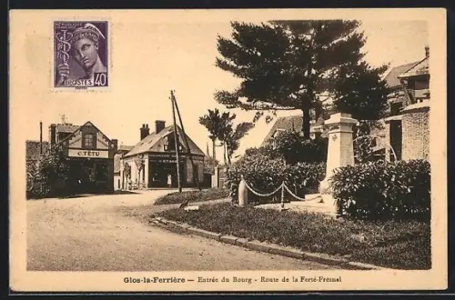 AK Glos-la-Ferrière, Entrée du Bourg, ROute de la Ferté-Fresnel