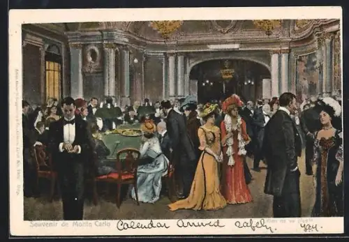 AK Monte Carlo, Elegante Gesellschaft im Casino