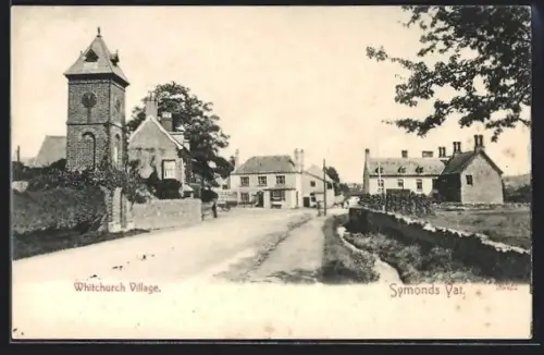 AK Whitchurch Village /Symands Yat, Street view with church