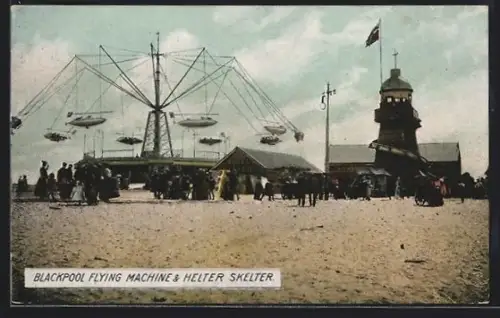 AK Blackpool, Flying Machine & Helter Skelter, Karussel