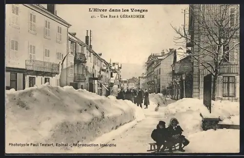 AK Gérardmer, Une Rue, L`Hiver dans les Vosges