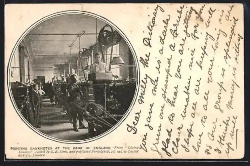 AK London, Printing Banknotes at the Bank of England, Geld