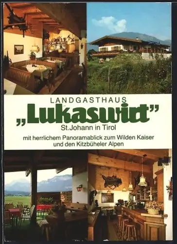 AK St. Johann in Tirol, Landgasthaus Lukaswirt, mit Innenansichten