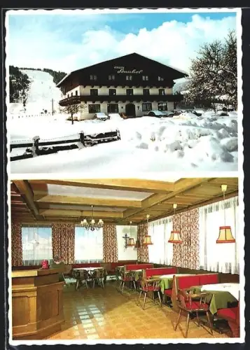AK Flachau /Salzburg, Pension Sonnhof Schiefer im Winter, Innenansicht