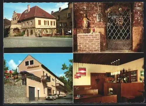 AK Krems an der Donau, Gasthof-Kellerei Familie Jell, mit Innenansicht