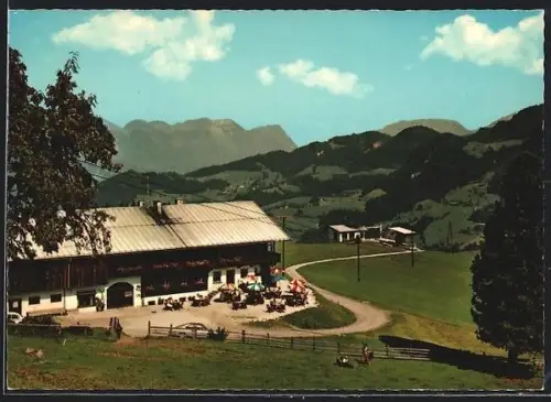 AK Reith im Alpbachtal, Berggasthaus Nisslhof Fam. Hechenblaickner aus der Vogelschau