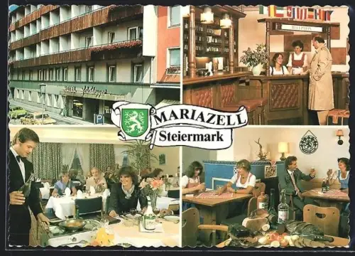 AK Mariazell /Steiermark, Hotel Feichtegger, Wiener Strasse 6, mit Innenansichten