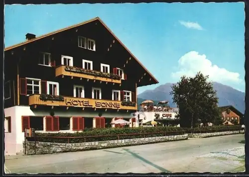 AK Vandans i. Montafon, Hotel Sonne mit Cafe-Terrasse