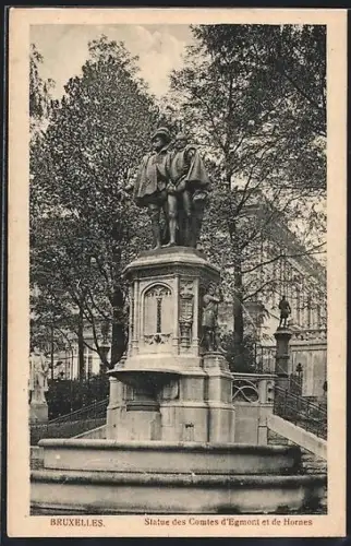 AK Bruxelles, Statue des Comtesd`Egmont et de Hornes
