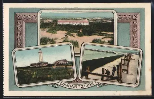 AK Lombartzijde, Strandpartie, Leuchtturm, Ortspartie