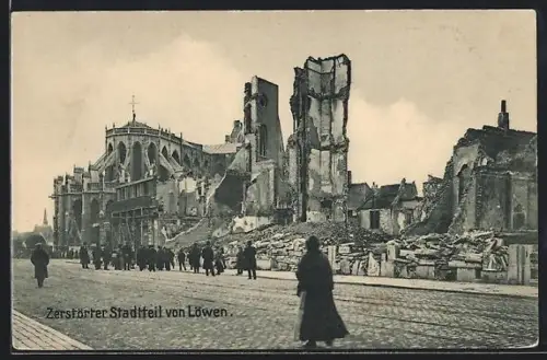 AK Löwen, Szene im zerstörten Stadtteil