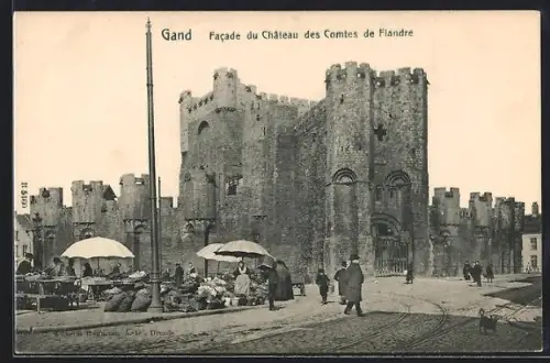 AK Gand, Facade du Château des Comtes de Flandre