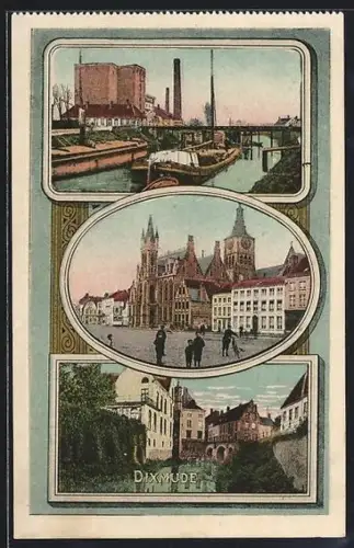 AK Dixmude, Brücke, Strassenpartie, Uferpartie