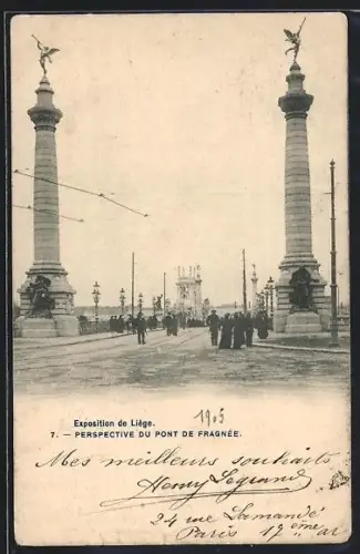 AK Liége, Exposition de Liége, Perspective du Pont de Fragnée