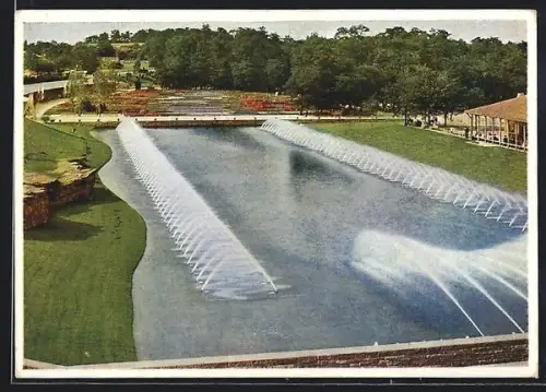 AK Stuttgart, Reichsgartenschau 1939, Die grossen Wasserspiele am Eingang zur Ausstellung
