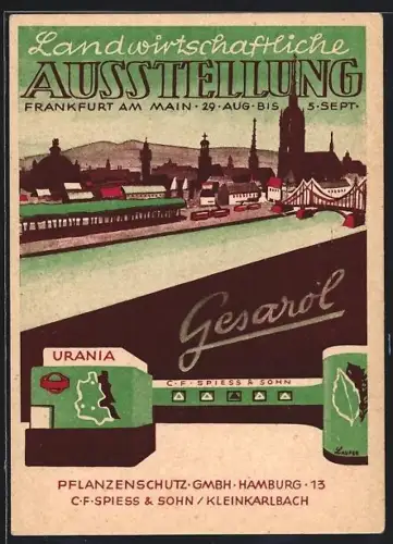 AK Frankfurt a. M., Landwirtschaftliche Ausstellung 1948, Pflanzenschutz GmbH Spiess & Sohn aus Hamburg