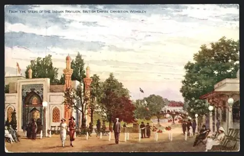 AK London, Wembley, British Empire Exhibition, From the steps of the Indian Pavilion