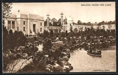 AK British Empire Exhibition 1924, Malaya from the Lake