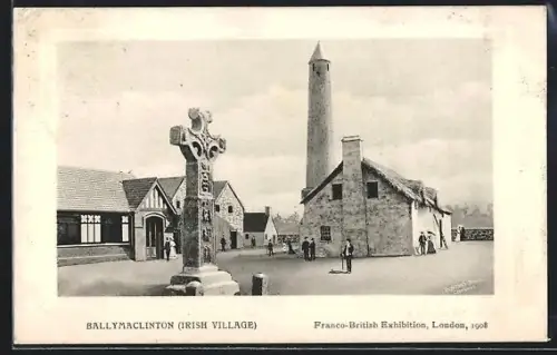 AK London, Franco-British Exhibition 1908, Ballymaclinton, Irish Village