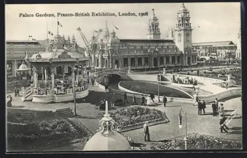 AK London, Franco-British Exhibition 1908, Palace Gardens