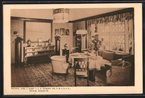 AK Hamburg, Ausstellung Raumkunst im Museum für Kunst und Gewerbe, Wohnsalon mit Sitzgruppe