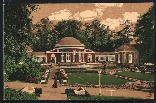 AK Altona, Gartenbau-Ausstellung 1914, Blick auf das Teehaus