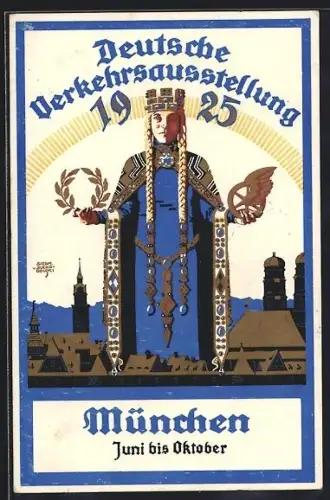 Künstler-AK Siegmund von Suchodolski: München, Deutsche Verkehrsausstellung 1925
