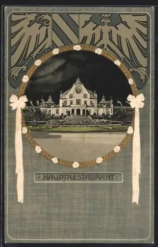 AK Nürnberg, Bayer. Jubiläums-Landes-Ausstellung 1906, Hauptrestaurant