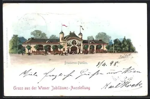 Lithographie Wien, Jubiläums-Ausstellung, Brauherren-Pavillon