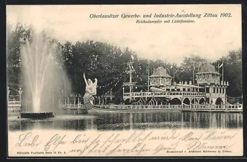 AK Zittau, Oberlausitzer Gewerbe- & Indurstrie-Ausstellung 1902, Reichsdampfer