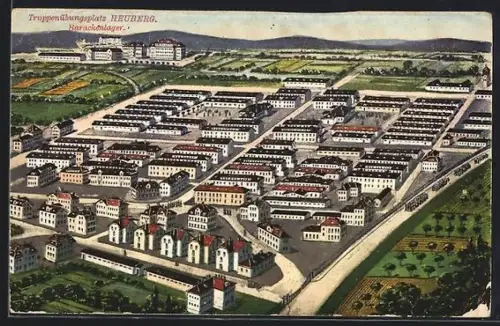 Künstler-AK Heuberg, Truppenübungsplatz, Barackenlager
