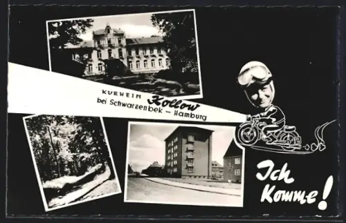 AK Schwarzenbek, Kurheim Kollow, Waldpartie, Strassenpartie