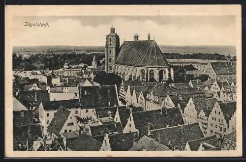 AK Ingolstadt, Teilansicht mit Kirche